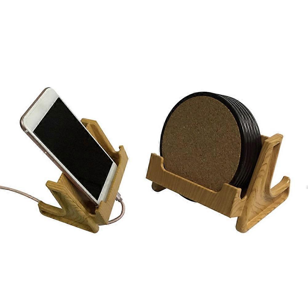 1Set Coaster Holder Rectangular Wood Kitchen Storage Rack for Home Use