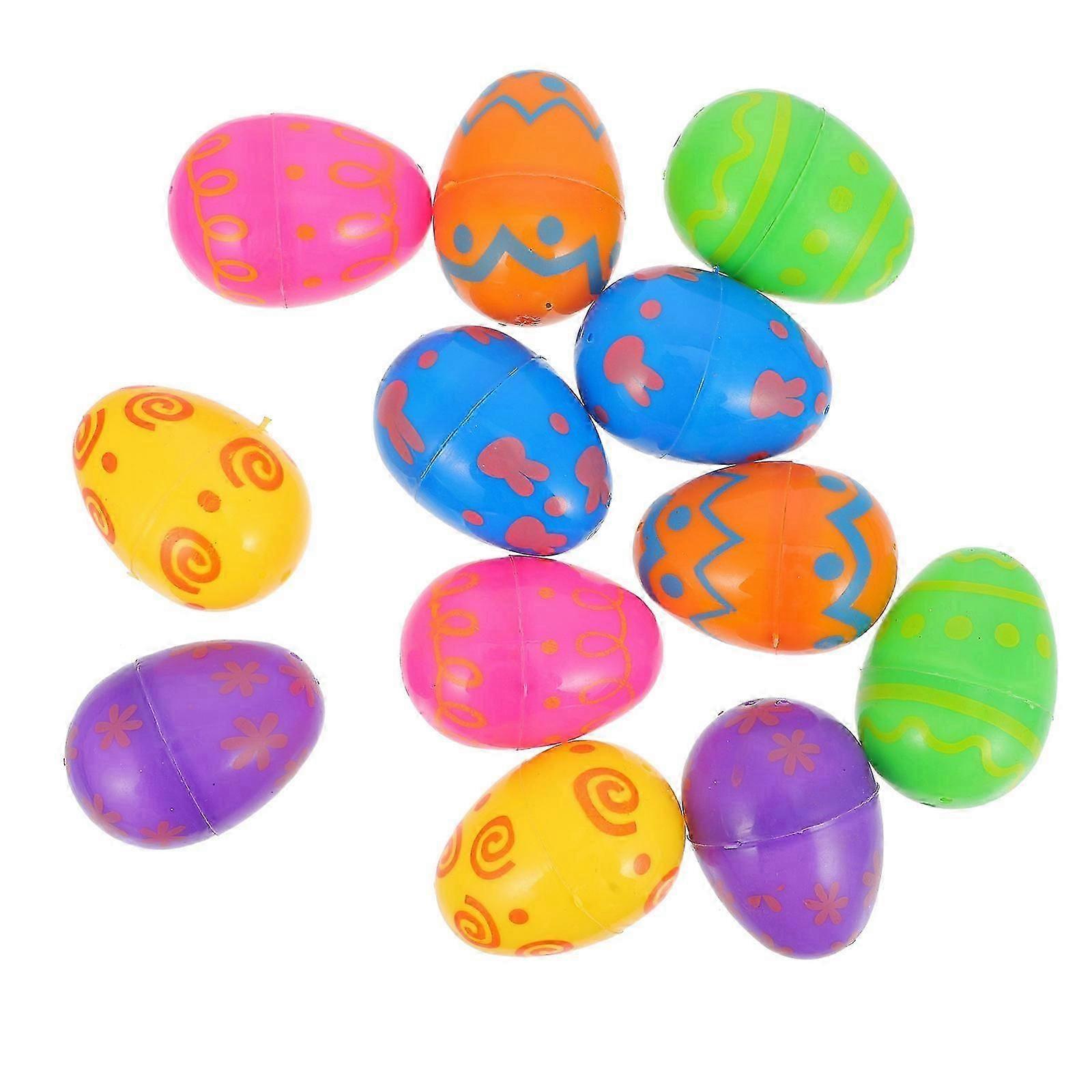 Colorful Plastic Easter Eggs 24Pcs Fillable Decorations for Party