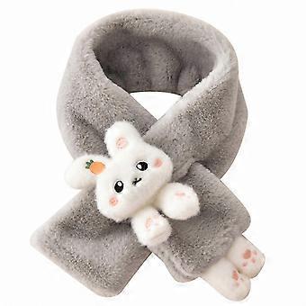 Winterschal aus Kunstpelz für Kinder, mit Hasenmotiv, weich und warm, hellrosa
