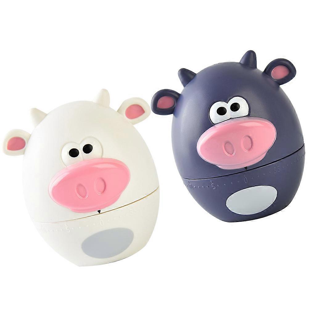 Cartoon Calf Kitchen Reminder Timer for Cooking 2Pcs Mechanical Countdown