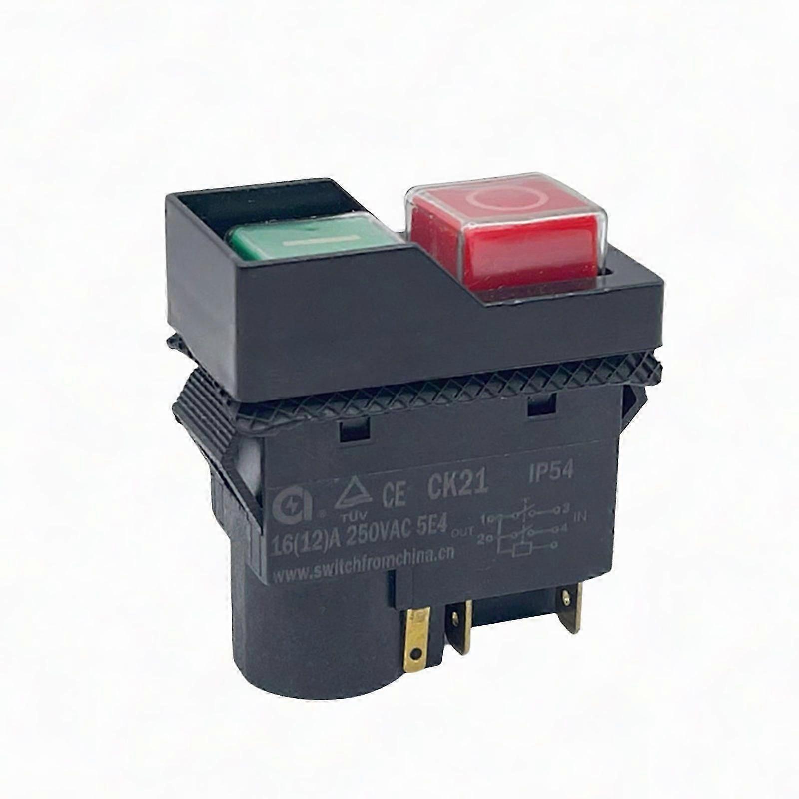 CK21 250V 16A Push Button Switch for Concrete Equipment, Efficient Start Electromagnetic Component