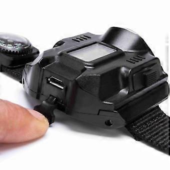 Outdoors Activities Wristband Rechargeable Tactical Flashlights Watch Flashlight Lamp 4-Mode Wrist Watch Flashlight Torch (Black)