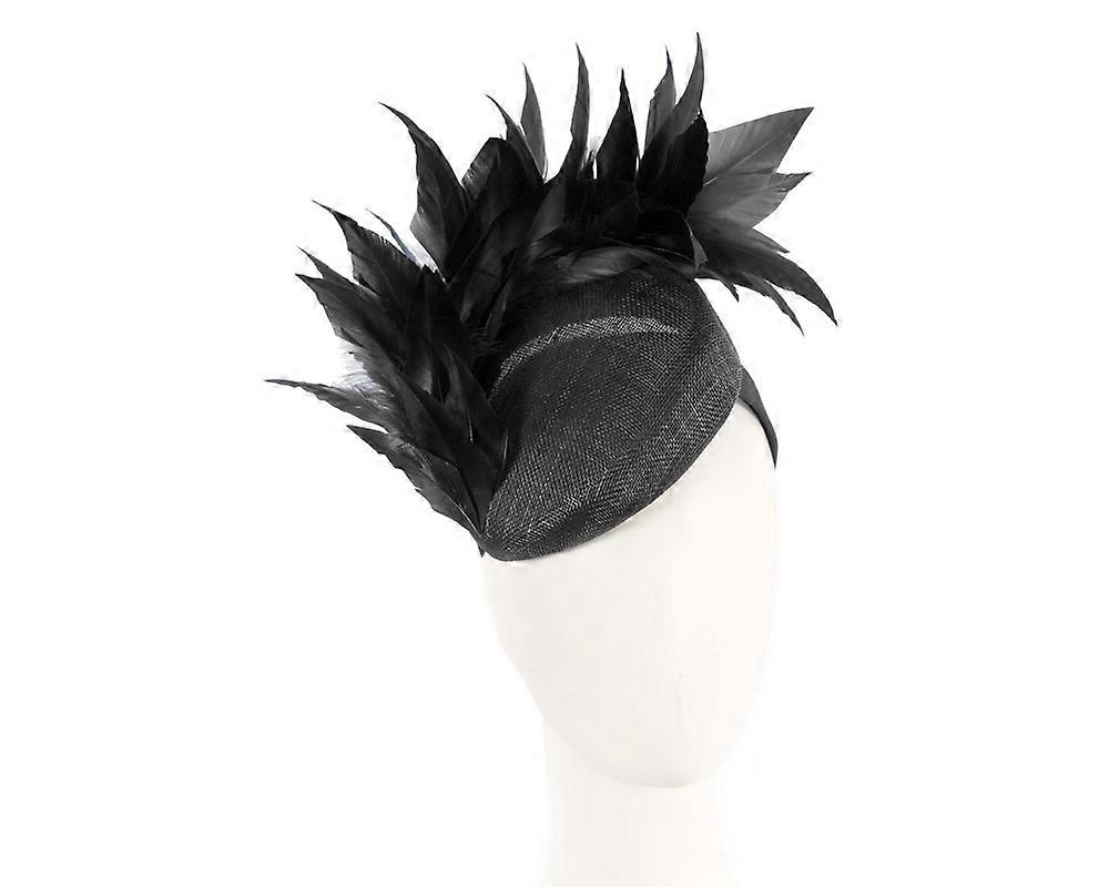Black feather spring facing fascinator S283B