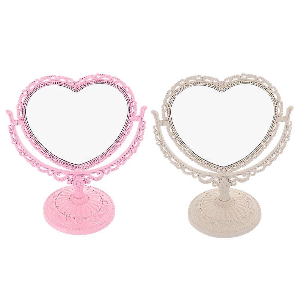 Desk Shape Vanity Mirror for Home Use 2Pcs Pack