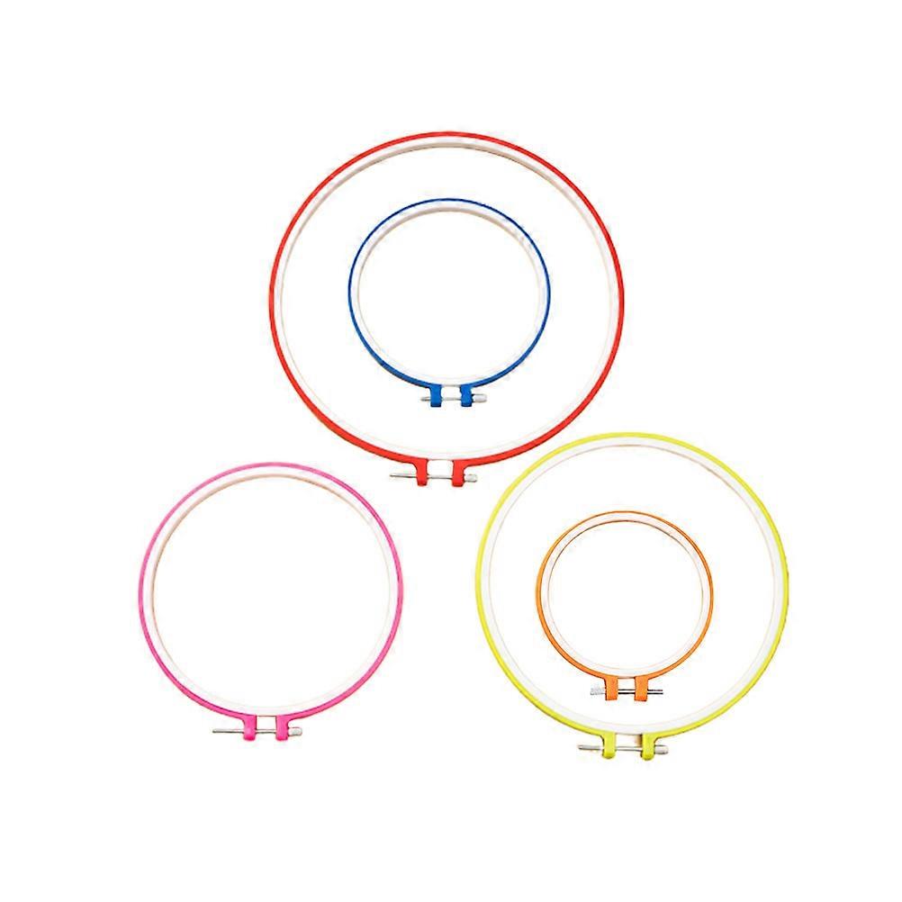 Embroidery Frame Tools Round Plastic Frame for DIY 5Pcs Craft Set