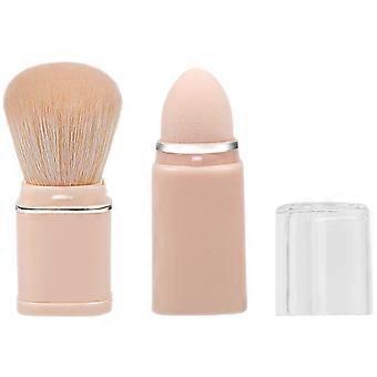 Einziehbarer 2-in-1-Make-up-Pinsel für Gesicht und Rouge mit Deckel