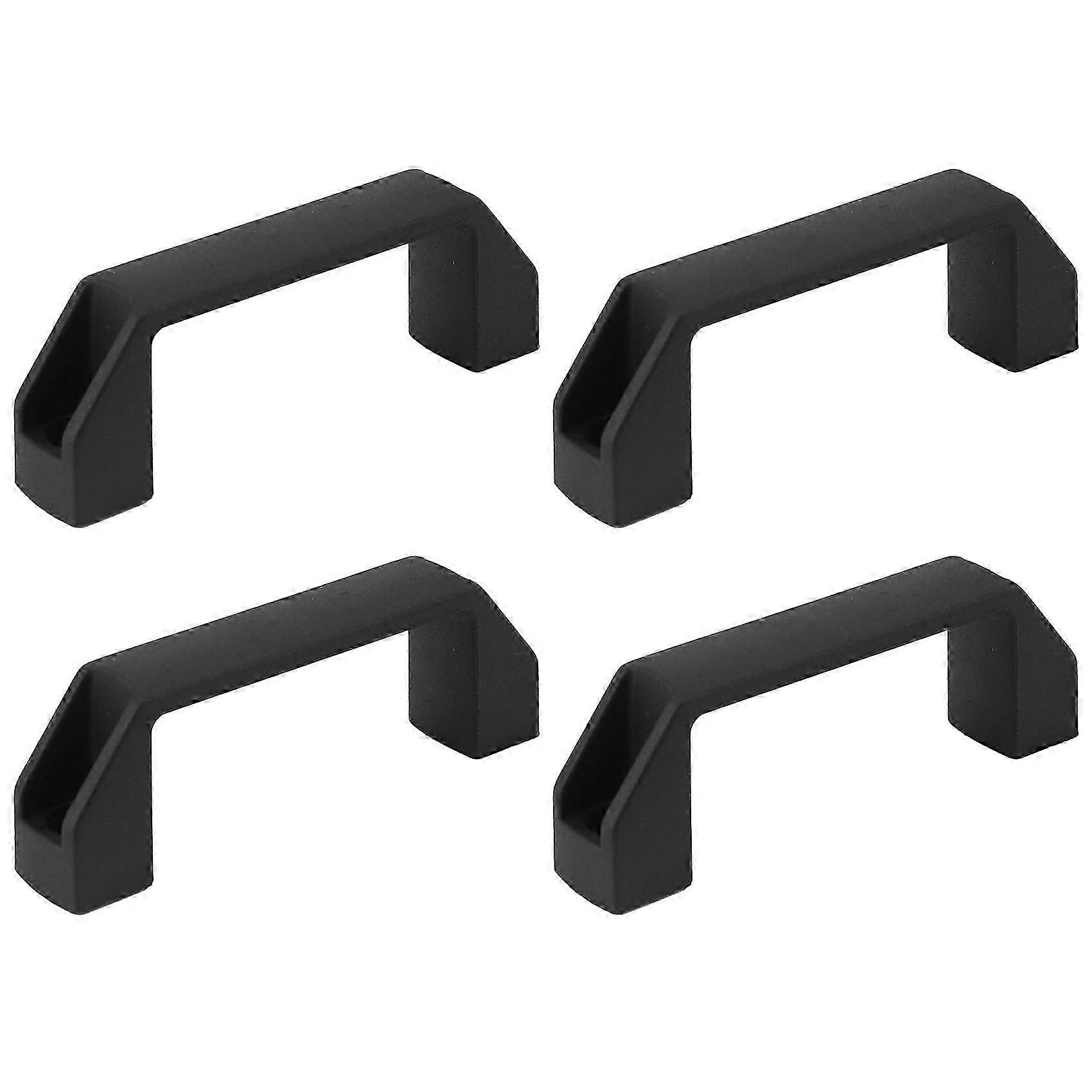4 Pack Black Plastic Cabinet Drawer Pull Handles, 9.2cm Hole Spacing