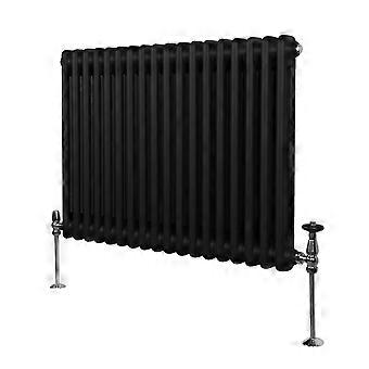 Traditional 2 Column Radiator 600mm x 832mm Modern Central Heating Heater Matt Black Carbon Steel