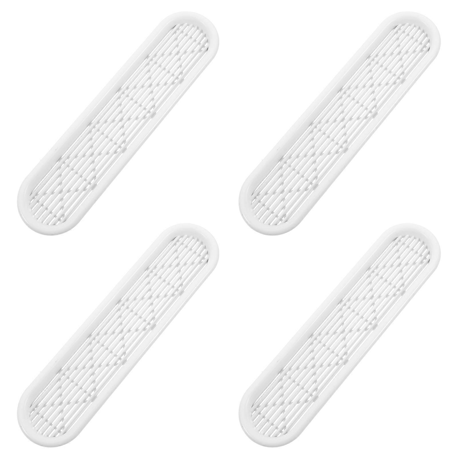 White Plastic Vent Panel Cover for Cabinet Air Circulation 4Pcs