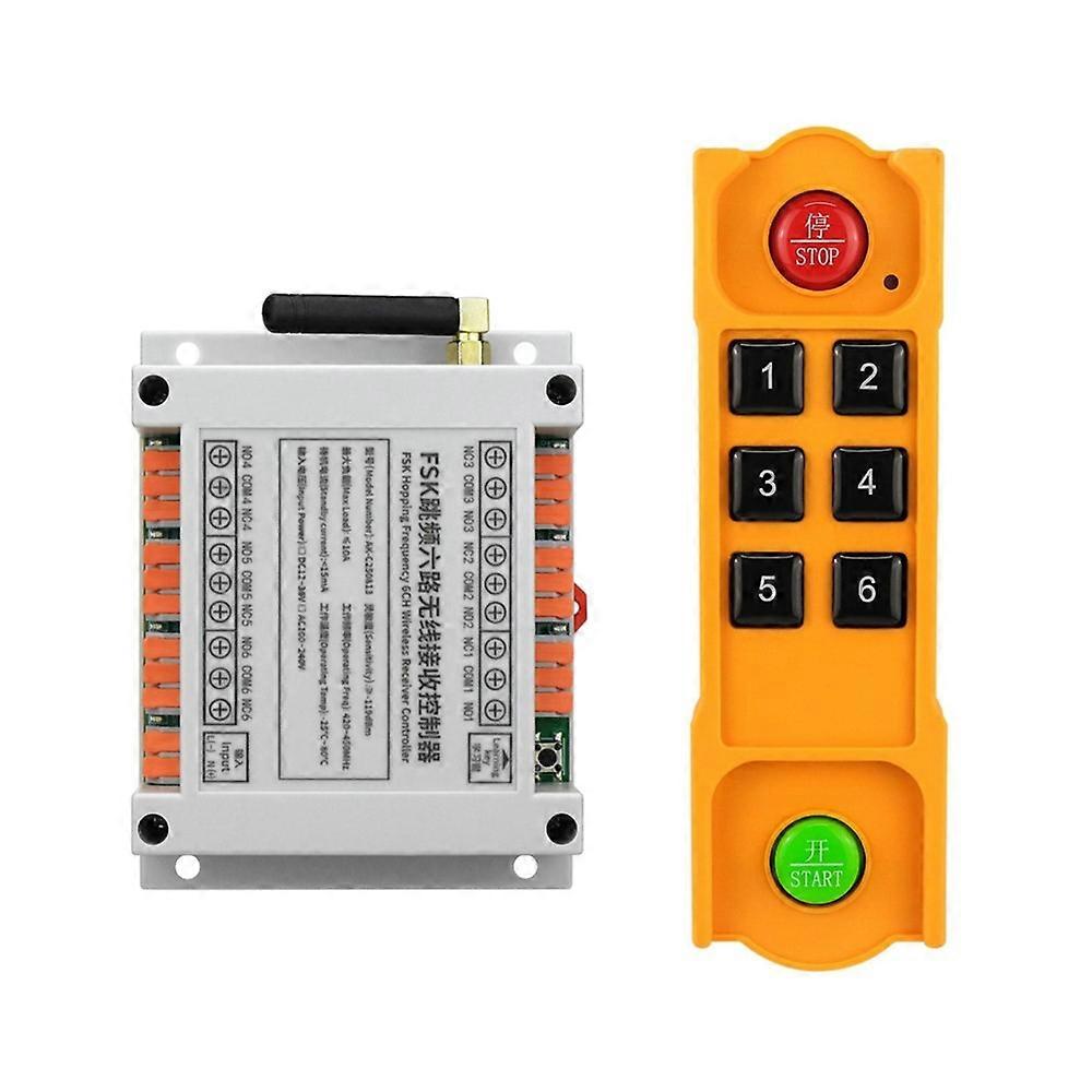 DC12V-36V 6CH FSK Wireless Remote Control Switch 433Mhz for Distribution Box PLC Programmer Elevator Remote Control