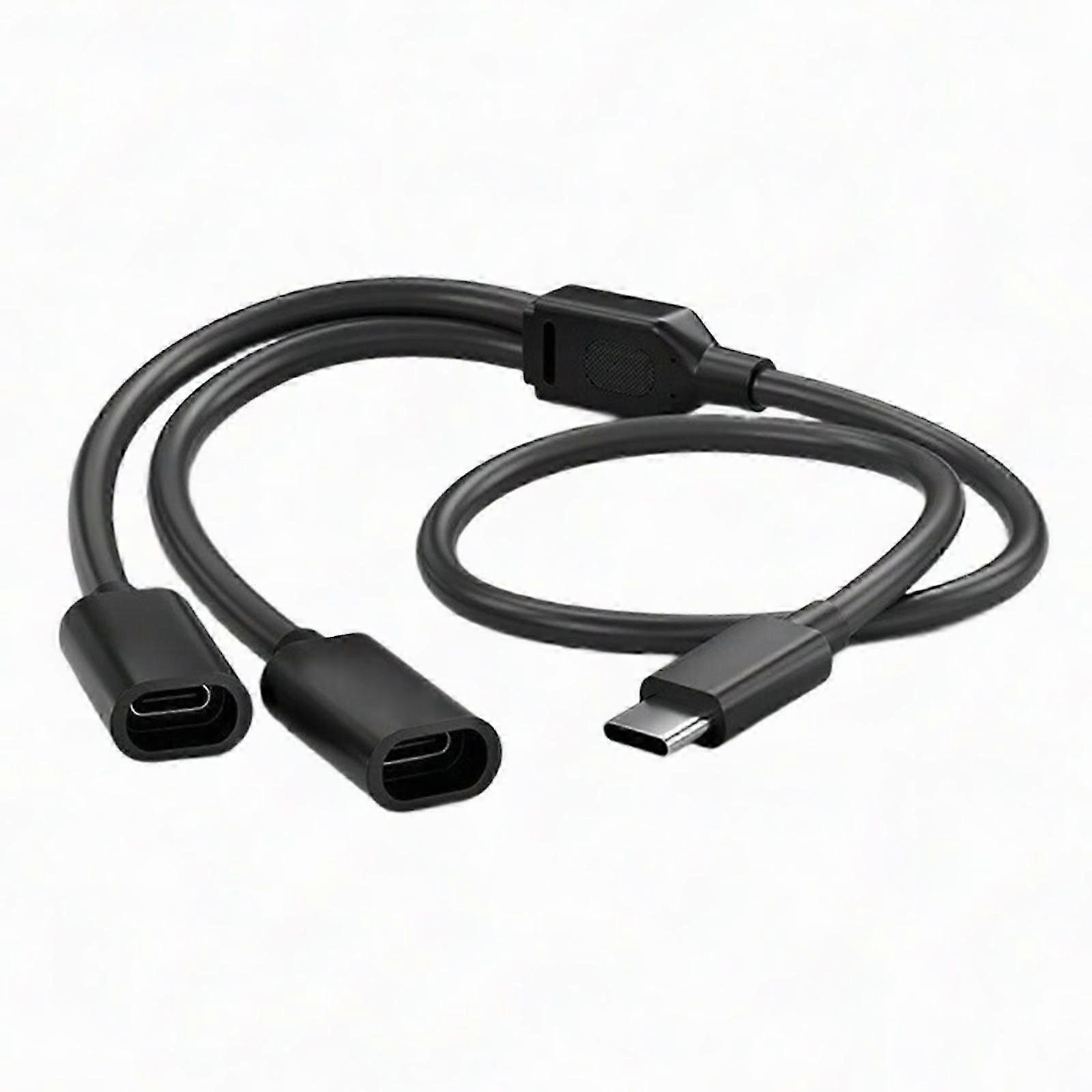 Outdoor Solar Panel Camera USB C Splitter Charging Cable For Security Systems Weatherproof PVC Construction 480Mbps Data