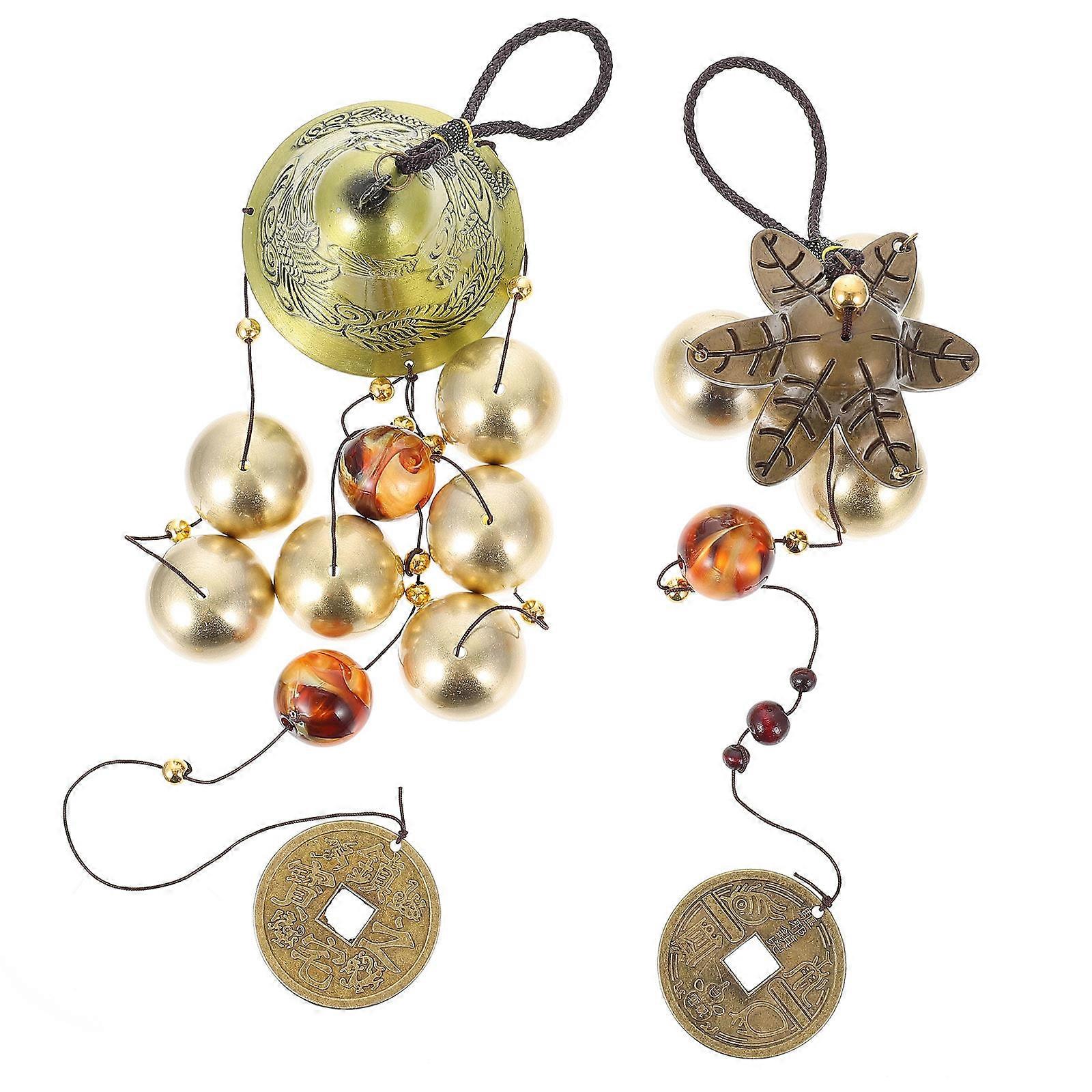 Creative Dragon Phoenix Wind Bell Decor Hanging Wind Chime 2Pcs