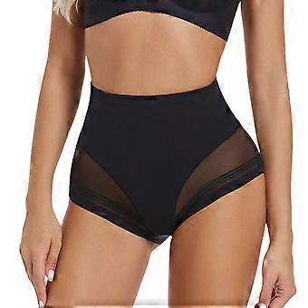 Middle Waist Invisible Shapewear Panties Butt Lifting Effect Abdomen Control Breathable Mesh Underwear Briefs For Women  Black XL