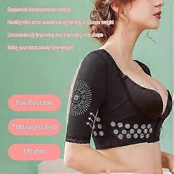 Breathable Sweat-Absorbing Upper Arm Shaper Vest for Sports and Fitness Training, Black