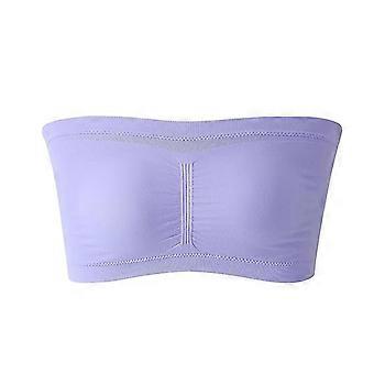 Strapless Padded Bralette Classic Layering Wireless Bra Detachable Pad For Women#purple