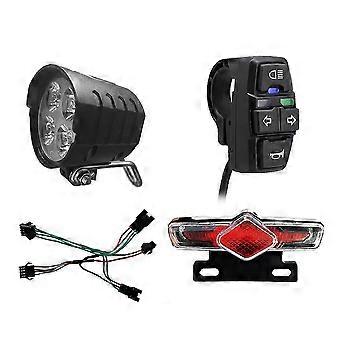 Bike Front and Ebike Rear Light Set Input 36V 48V 52V 60V with DK336 Light Horn Turning Switch E-Bi