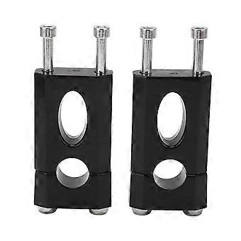 1 paio di morsetti di montaggio per manubrio, rialzo da 7/8 pollici, rivestimento in alluminio nero, clip di sollevamento per manubrio per moto