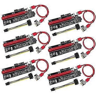 6 Pack Pci-e Riser Ver009s For Bitcoin Litecoin Mining Graphics Usb 3.0 16x Extension Cable Pci-e Graphics Adapter Card Ver009s