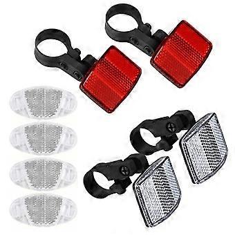 1 Set Bike Front & Rear Reflectors Kit Cycling Safety Warning Reflective Equipment for Handlebar & Seatpost MTB Road Bicycle Wheel Spoke Safety Reflec
