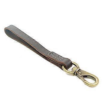 Top Grain Leather Dog Leash - Short Heavy Duty Lead compatible with Large Medium Dogs, Genuine Cowhide Training Leash with Comcompatible witht Grip