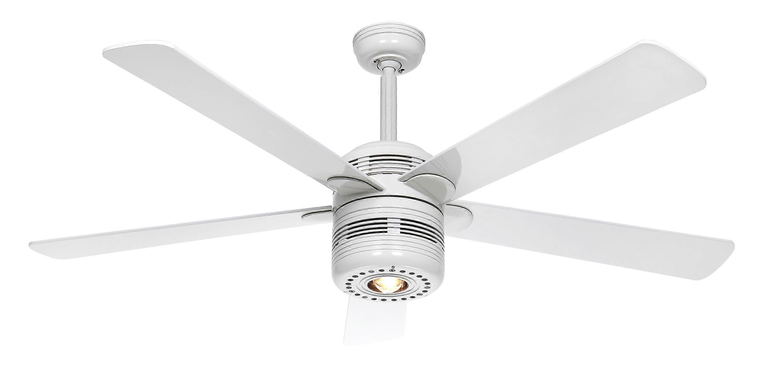 Ceiling fan ALU White with light and pull chains