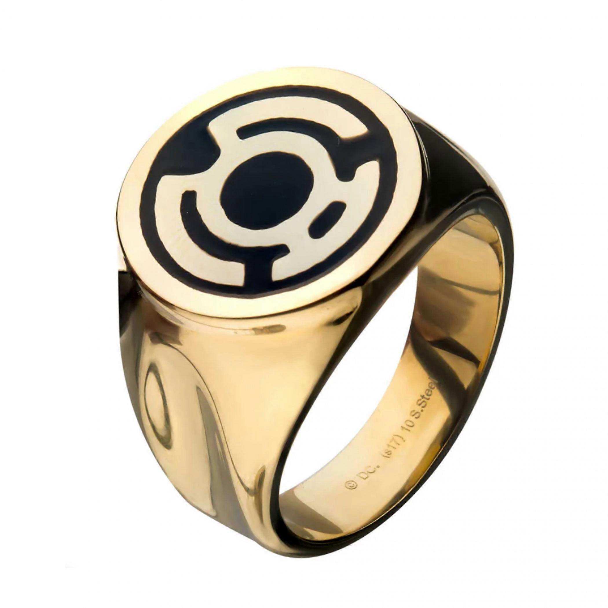 Green Lantern Rustfrit Stål IP Forgyldt Sinestro Corps Ring