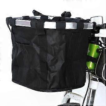 Adjustable Folding Bike Basket Aluminum Frame Removable Water-Resistant 600D Polyester Compatible with 22-31mm Handlebars