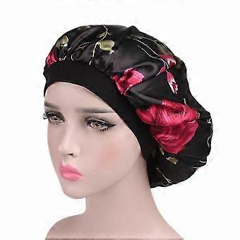 Bonnet de cheveux en soie douce avec large bande confortable Nuit Sommeil Chapeau De perte de cheveux Casquette