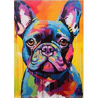Face of French Bulldog Jigsaw Puzzle Modernist Painting Style French Bulldog Mug Shot Puzzle SQZ203