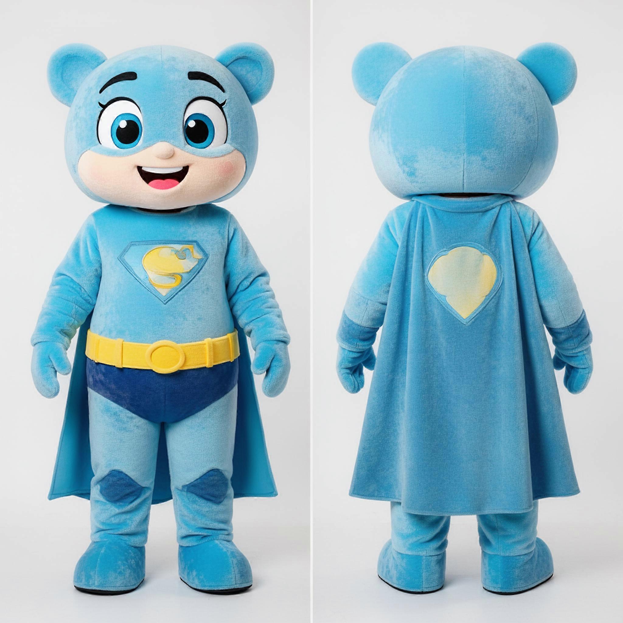 MASTICOT Sky Blue Dynamic Superhero Mascot