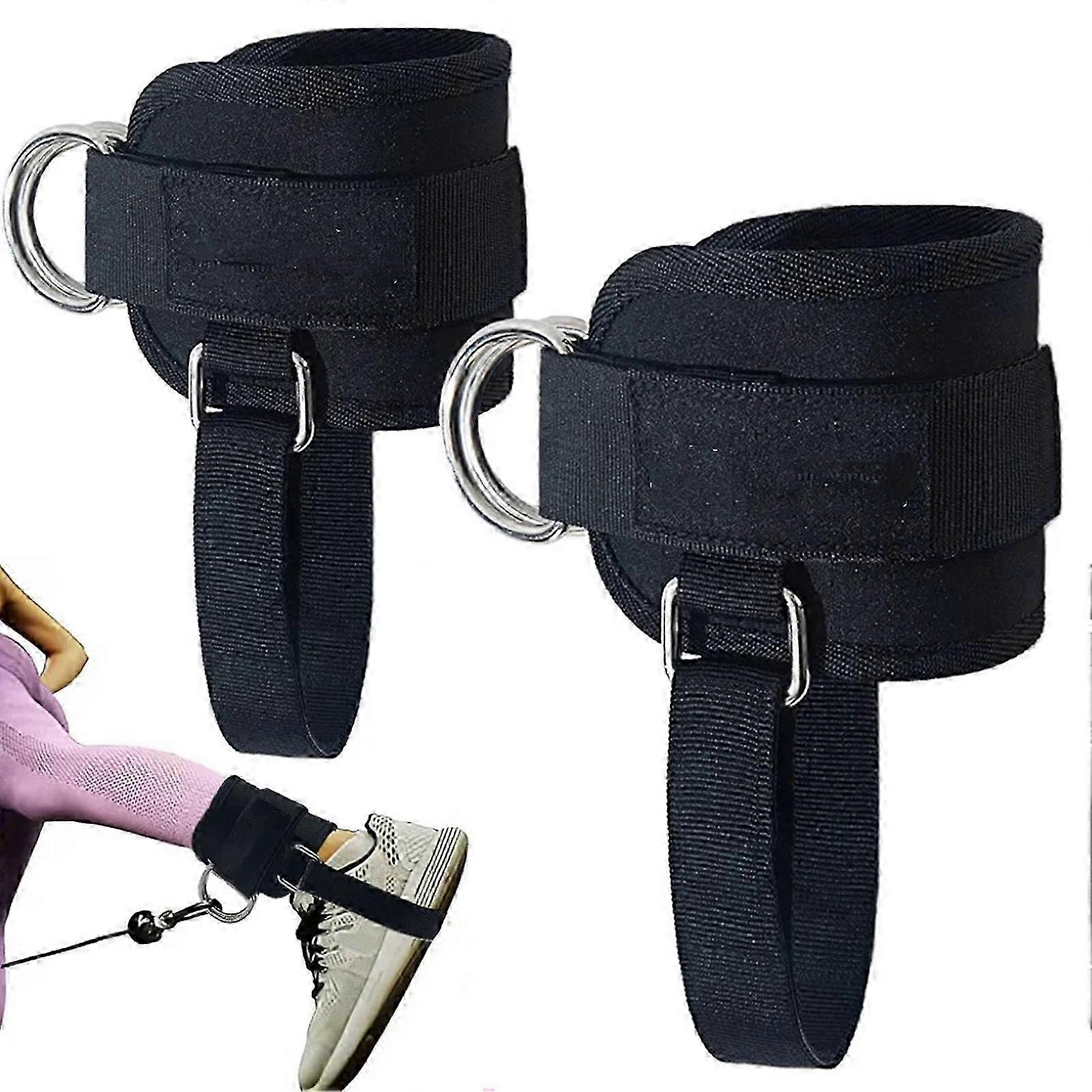 Ankle Straps Adjustable Close Fit for Hamstrings Cable Machine Neoprene Rubber