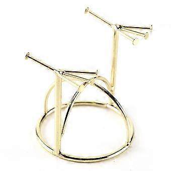 Golden Powder Puff Stand Rack for Makeup Sponge Drying 3Pcs Holder