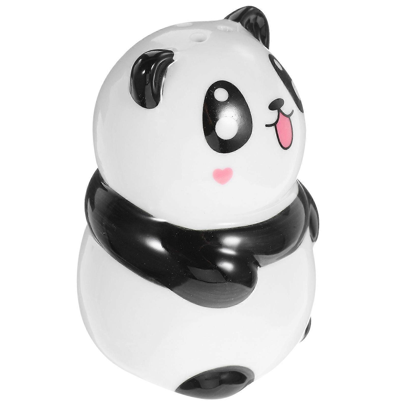 Kitchen Salt Shaker Ceramic Spice Jars Cartoon Panda Shape 4Pcs