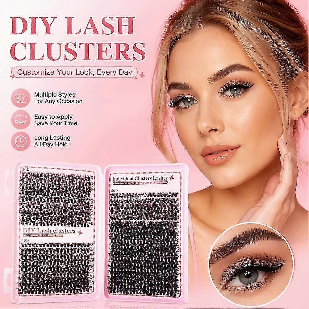 Mixed Cluster Eyelashes, 30D/40D/50D D-curl Thick Individual Lashes