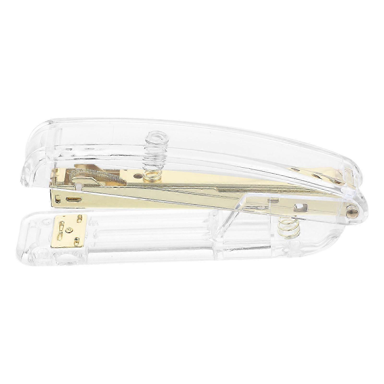 5Pcs Golden Plastic Stapler Rectangular Design Perfect For Office And School Binding Tasks Simple Functionality 26-27