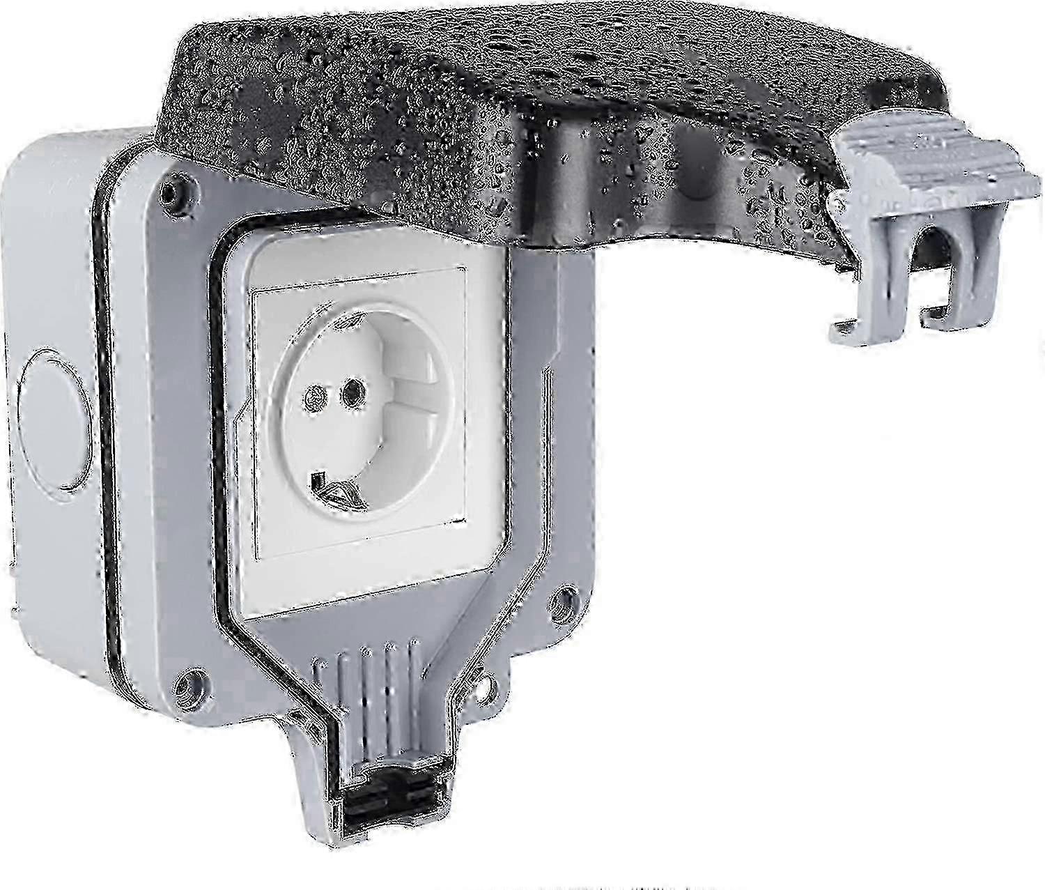 IP66 Heavy-duty Waterproof Socket Hinged Cover, External Socket