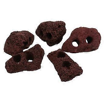 Volcanic Stone Aquarium Plant Fixed Ring, Aquatic Plant Holder for Fish Tank and Shrimp Habitat, Landscape Decoration, 5pcs, 12x8x5cm