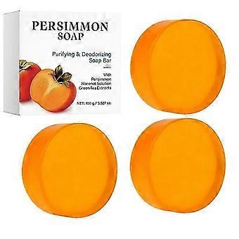 Persimmon Soap for Old People Smell, Deodorizing & Purifying Bar Soap with Natural Nonenal Solution & Green Tea Extracts, Eliminates Age-Related Body