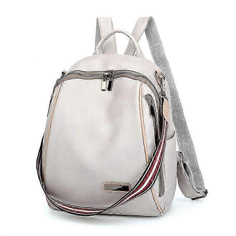 Plain Waterproof PU Leather Backpack