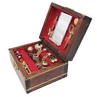 Mini Treasure Chest Box for Storage Dollhouse Furniture Decor