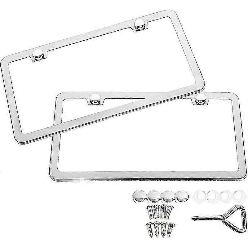 2 Pack Weather-Proof Chrome Plate Frames