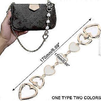 Bag Extension Chain 2 Pack Black White Compatible with Heart Pendant Handbag Replacement Accessories