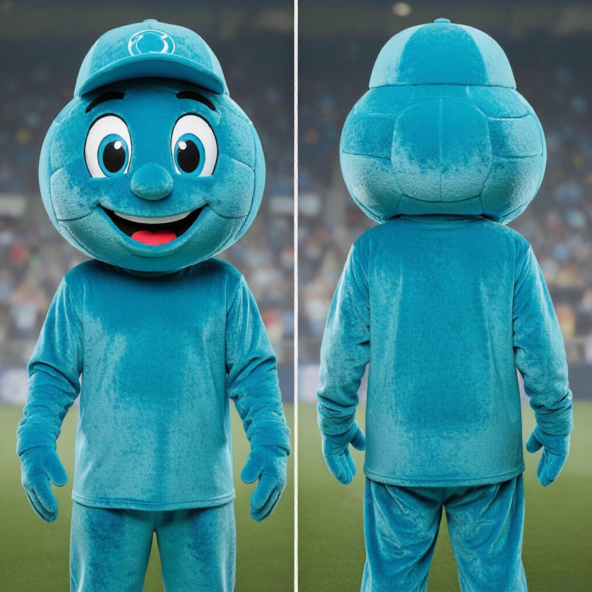 MASTICOT Cyan Rounded Handball Ball Mascot