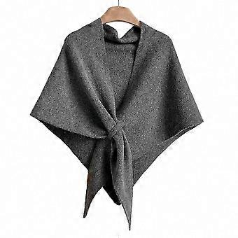 Women's Soft Knit Triangle Shawl compatible with Warmth, Elegant Solid-Color Fashion Scarf