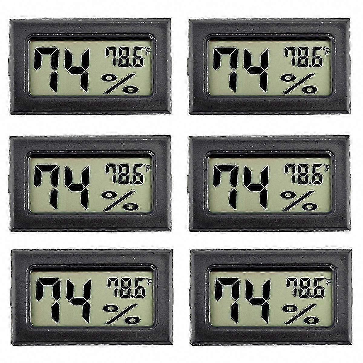 6-Pack Mini Indoor Hygrometer Thermometer