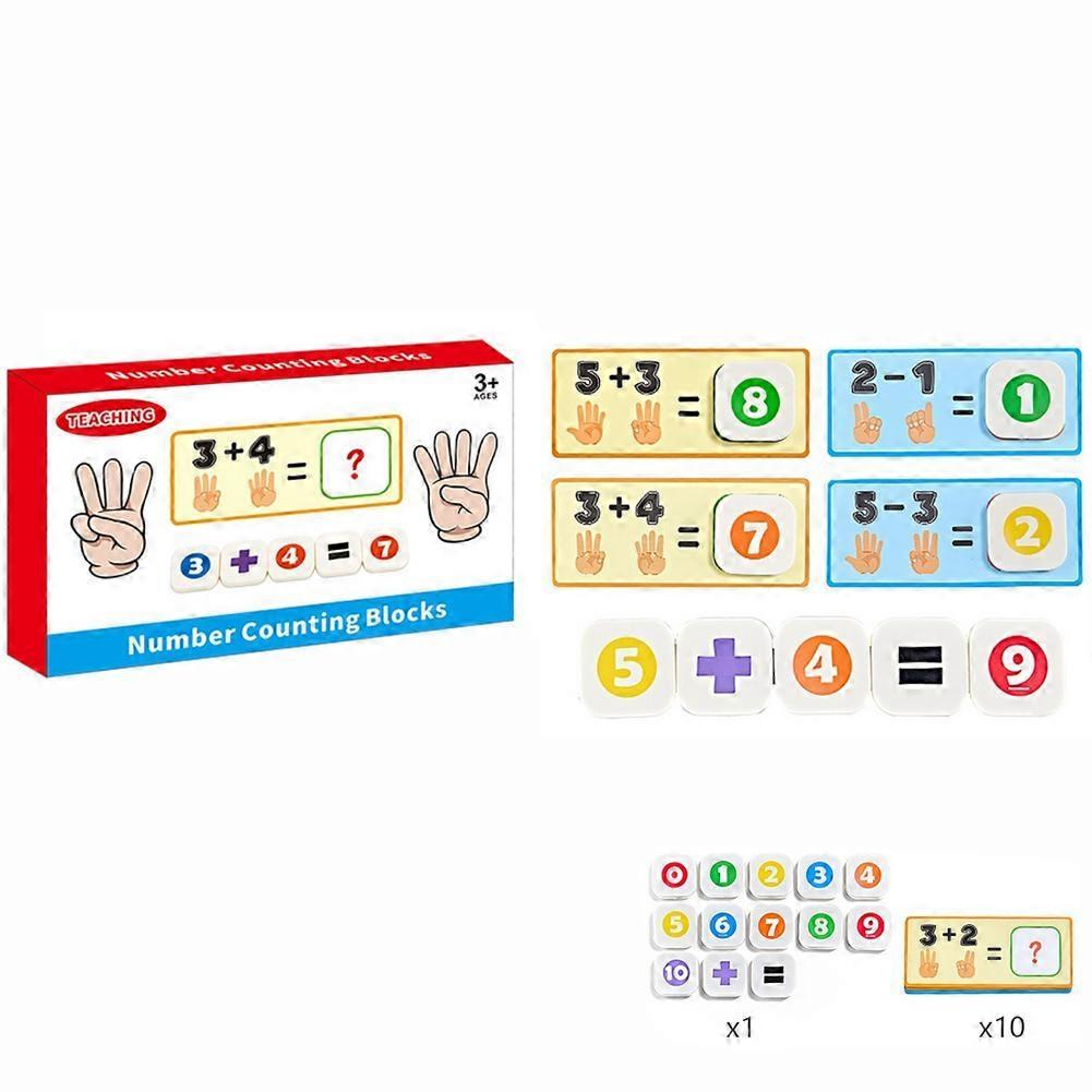 Montessori Finger Math Learning Set Visual Number Blocks Task Cards Early