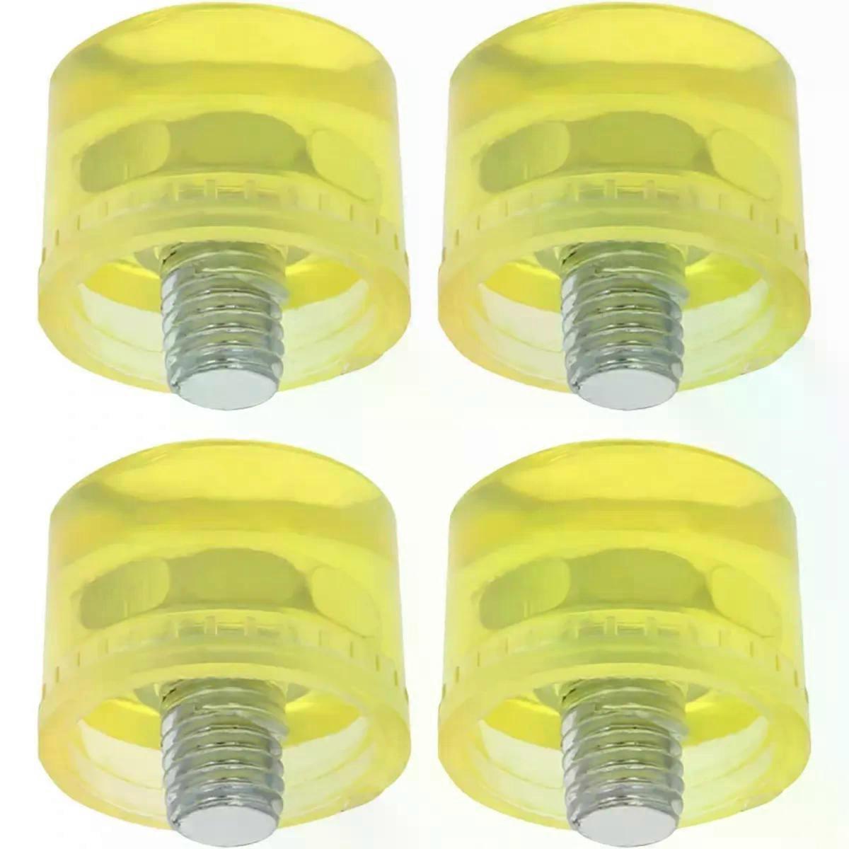 4 Pcs Yellow Rubber Mallet Head Replacement Hammer Tip