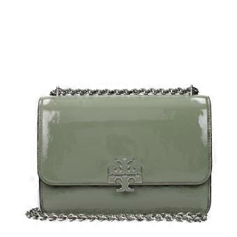 Borsa a tracolla in pelle Tory Burch verde