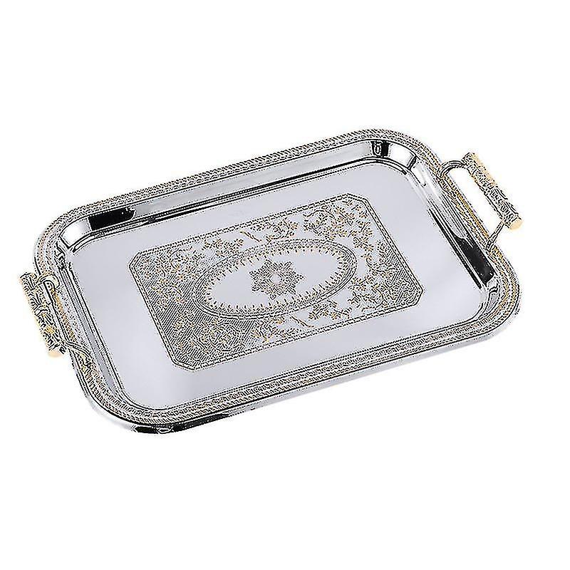 nordisk rustfritt stål serveringsbrett med håndtak kaffebar matholderplate