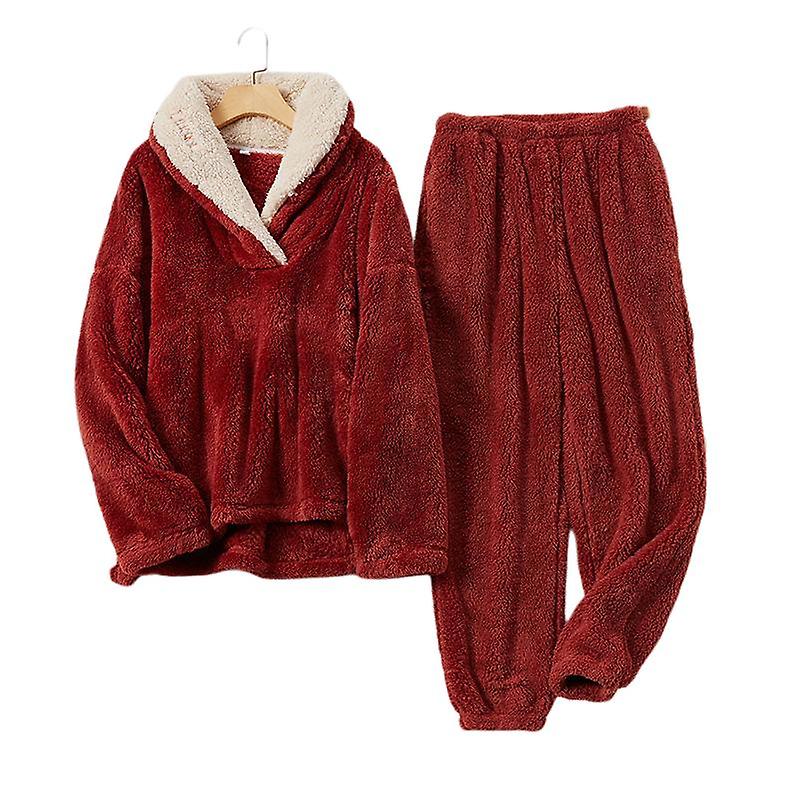 Damer Coral Fleece Pyjamas Flannel Pyjamas Pyjamas Sæt